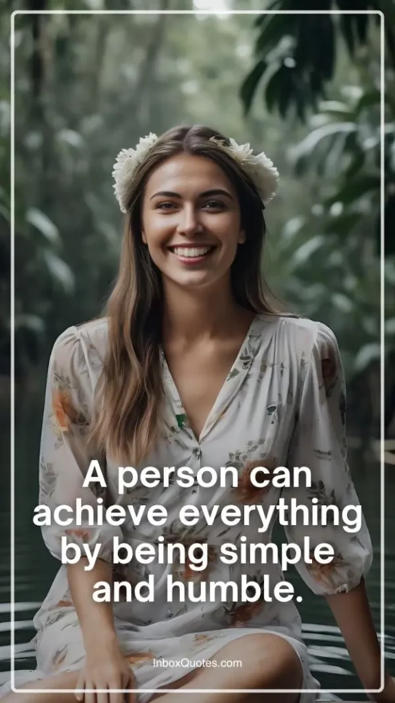 A person can achieve everything by being simple and humble