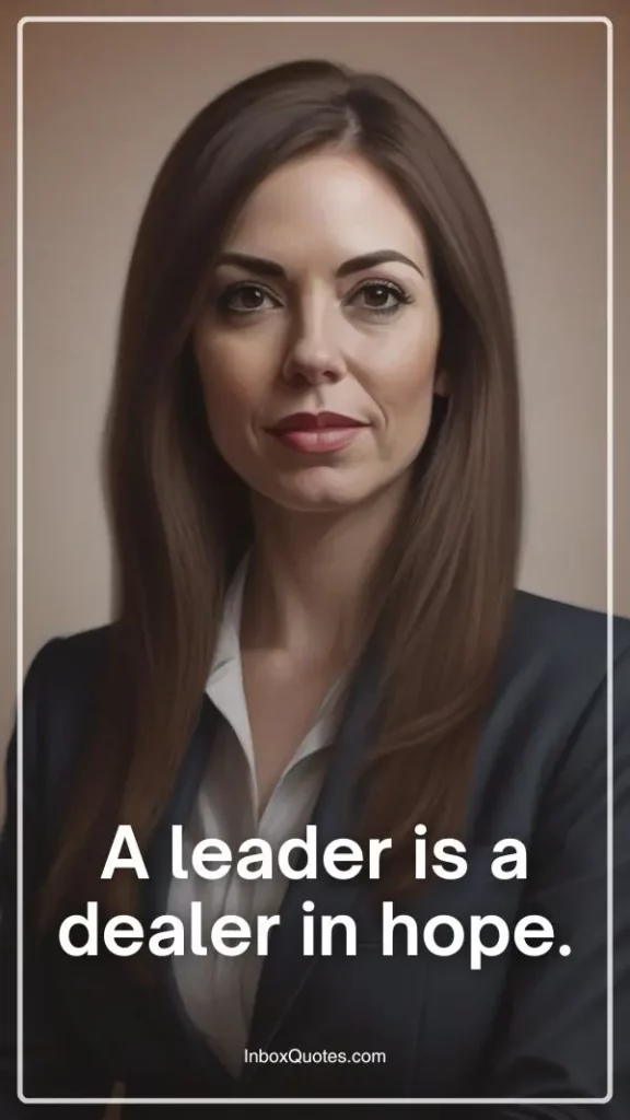 A leader is a dealer in hope