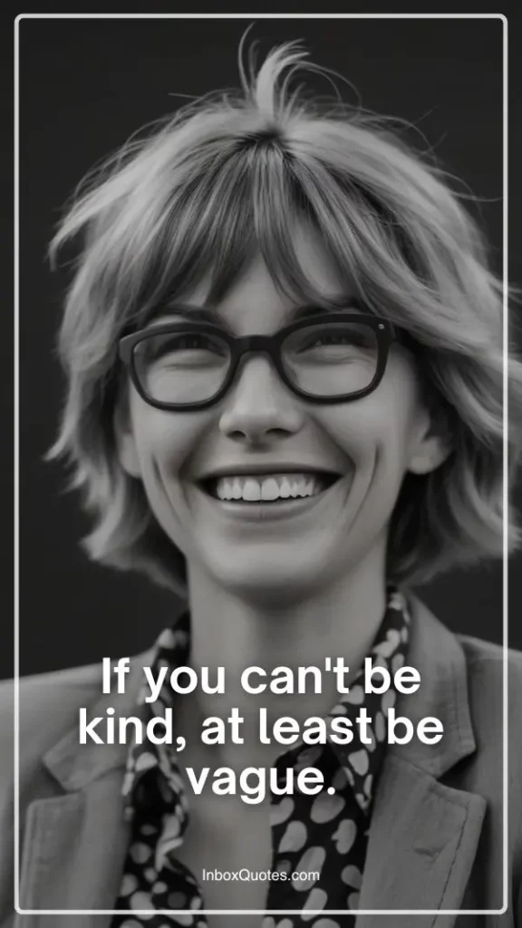 If you can't be kind, at least be vague